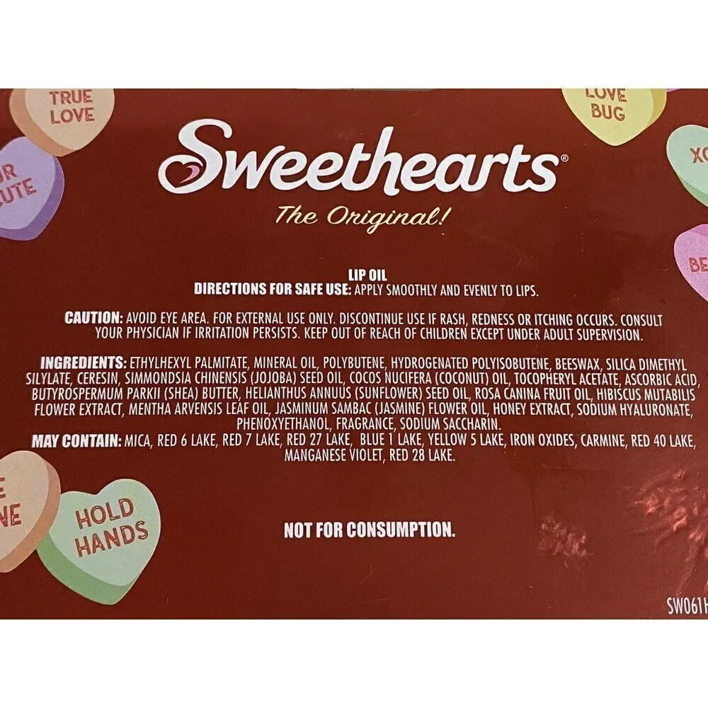 5 Pack Taste‎ Beauty x Sweethearts Hibiscus Seed Infused Lip Oil Set Valentines